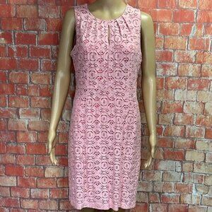 New York and Company Lace Keyhole Pink Dress